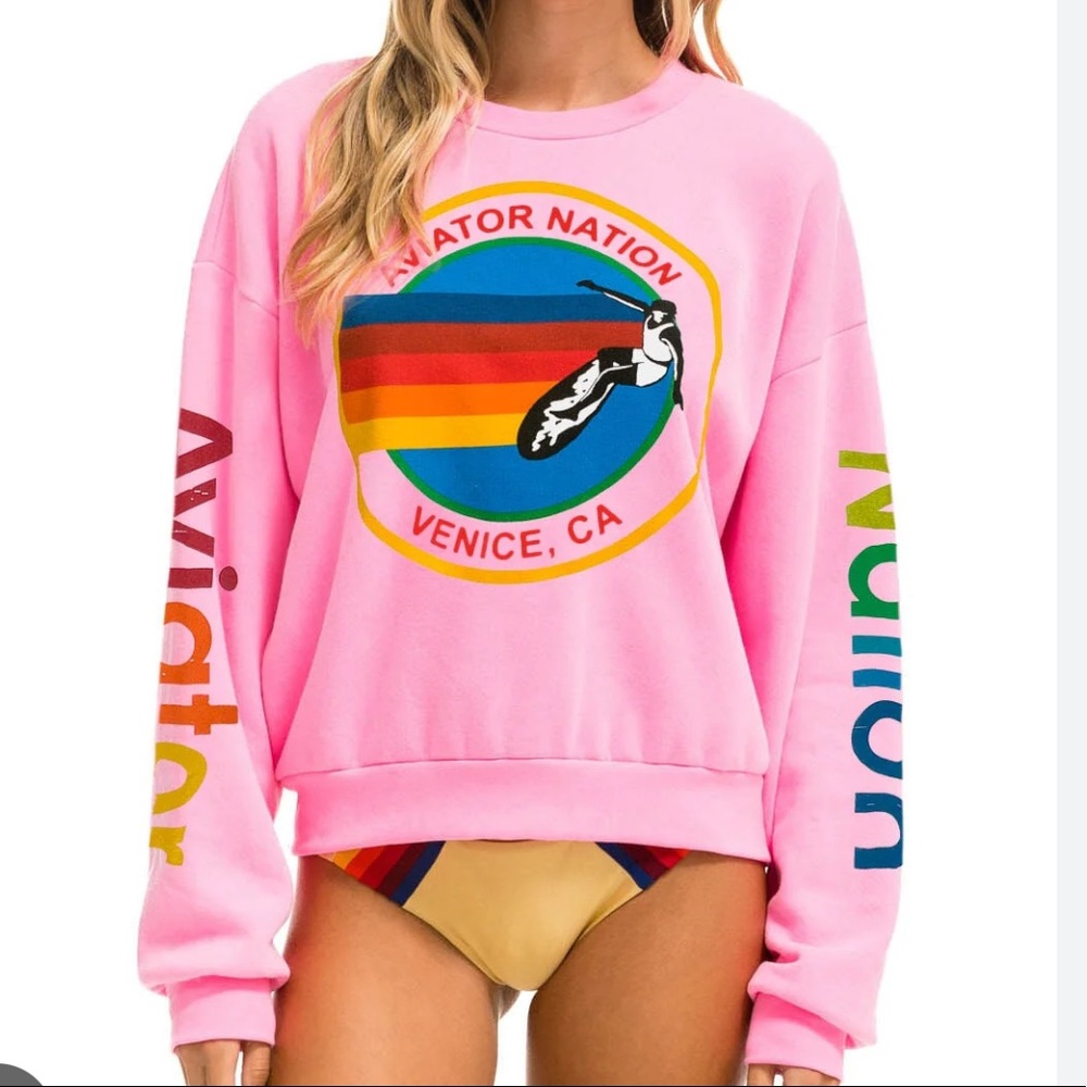 Pink Aviator Nation Crewneck!!🩷🩷